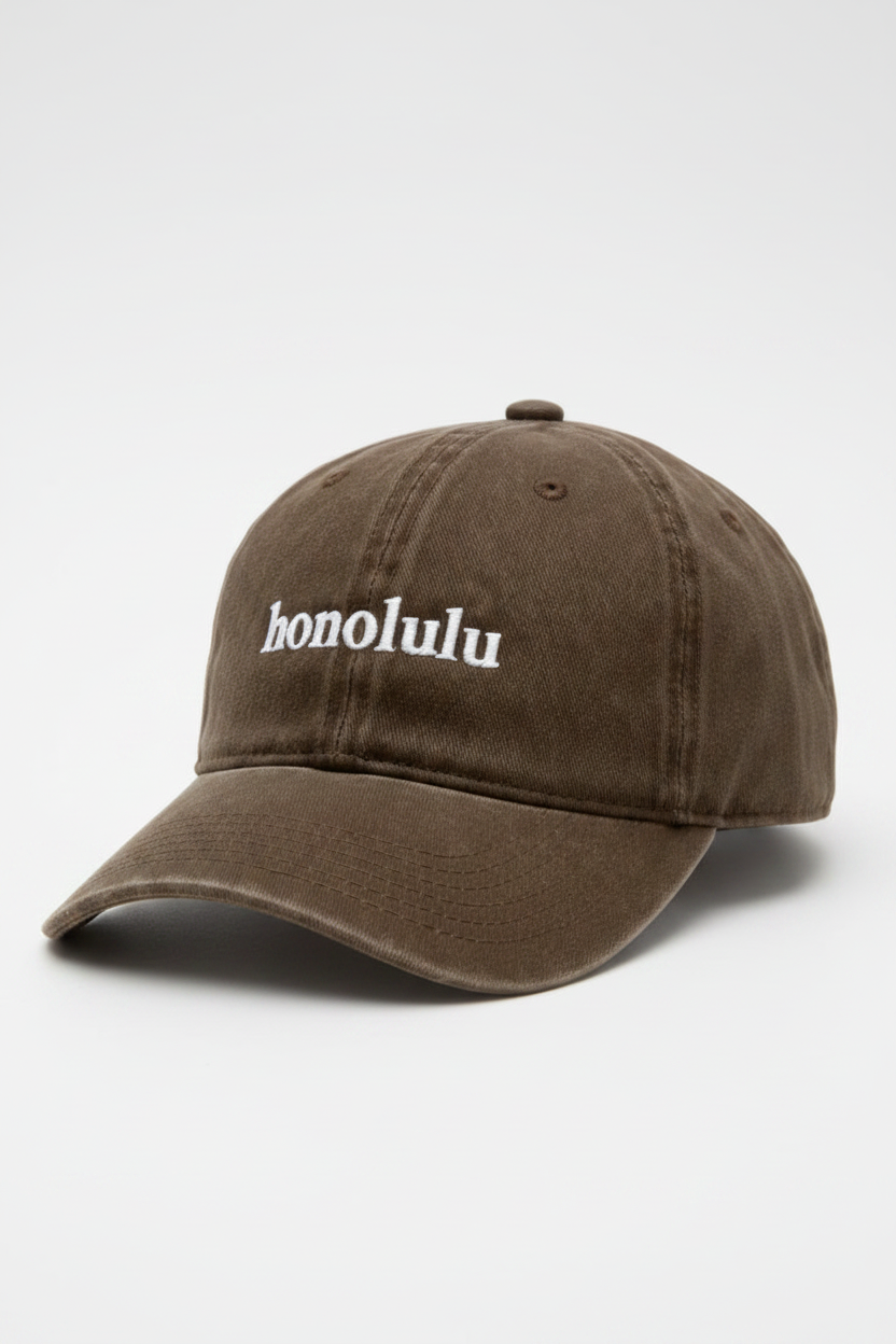 Bikinibird Honolulu Dad Hat in Brown
