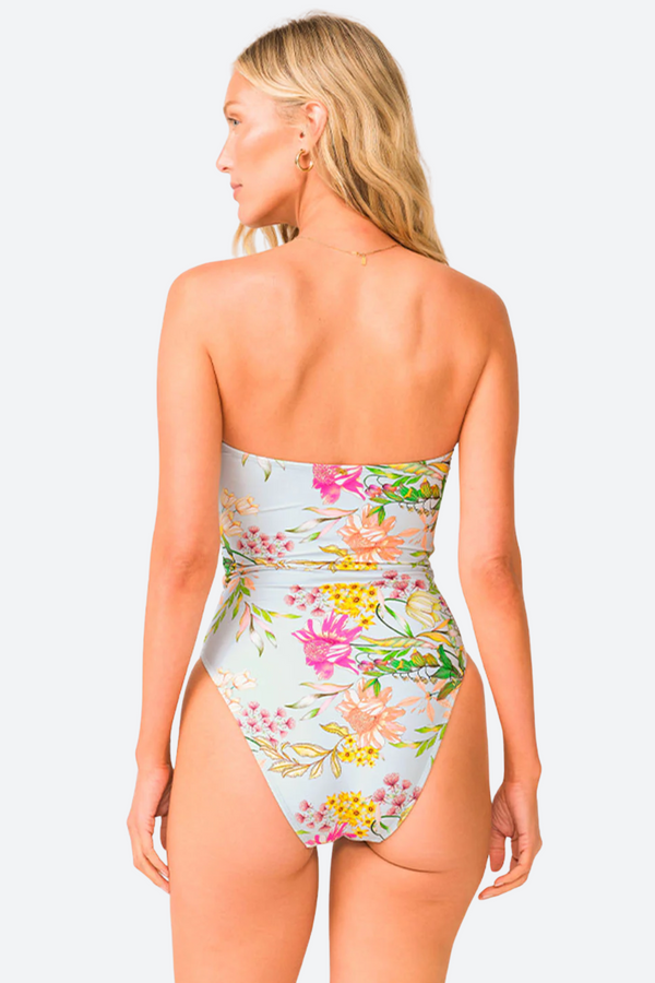 PQ Swim Strapless Ring One Piece in Floret