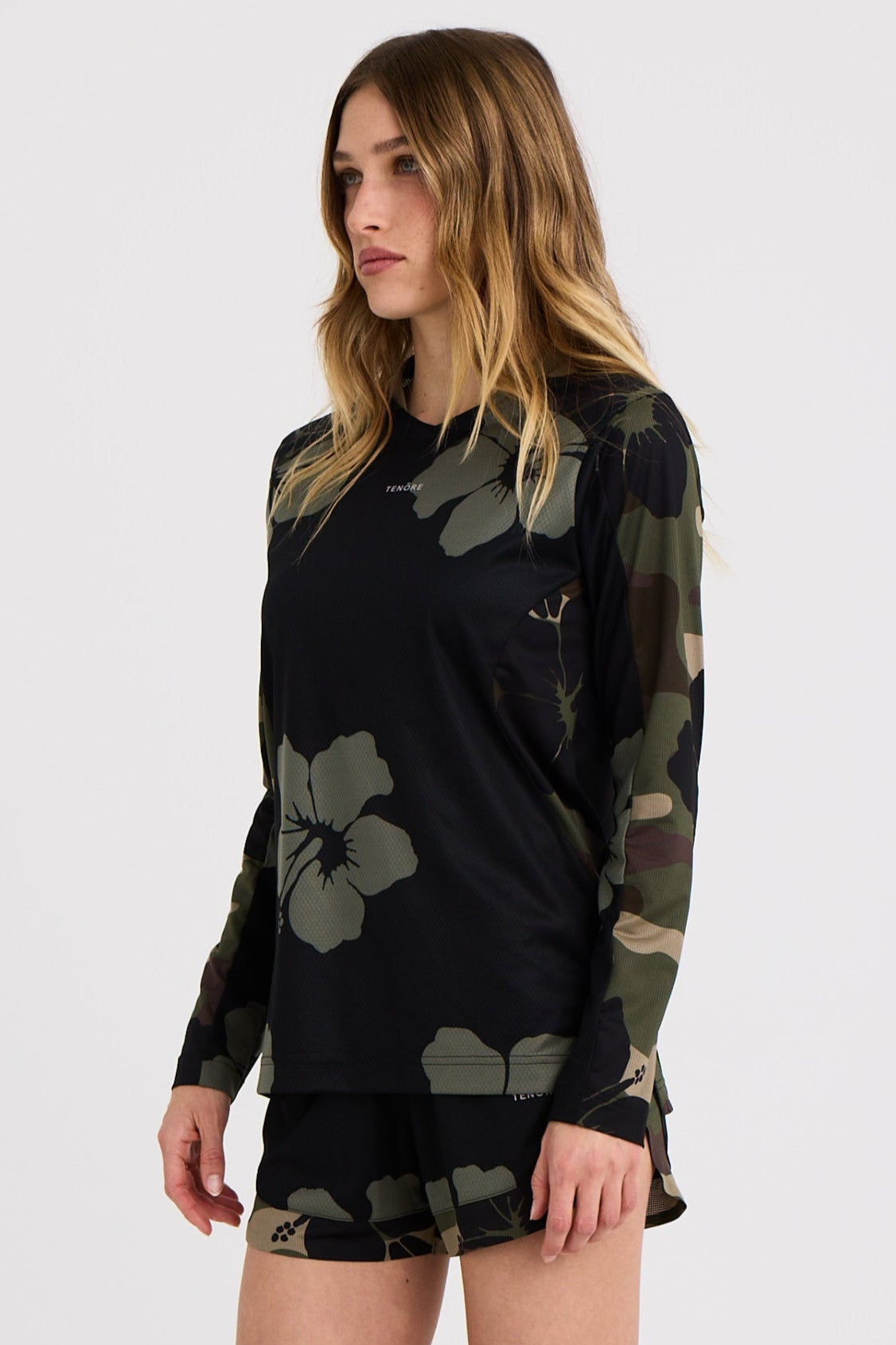 Tenore Football Jersey in Camo Hibiscus