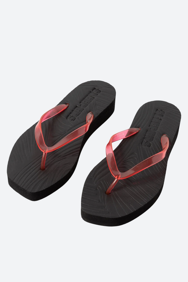 Sleepers Tapered Platform Flip Flop in Black/Red