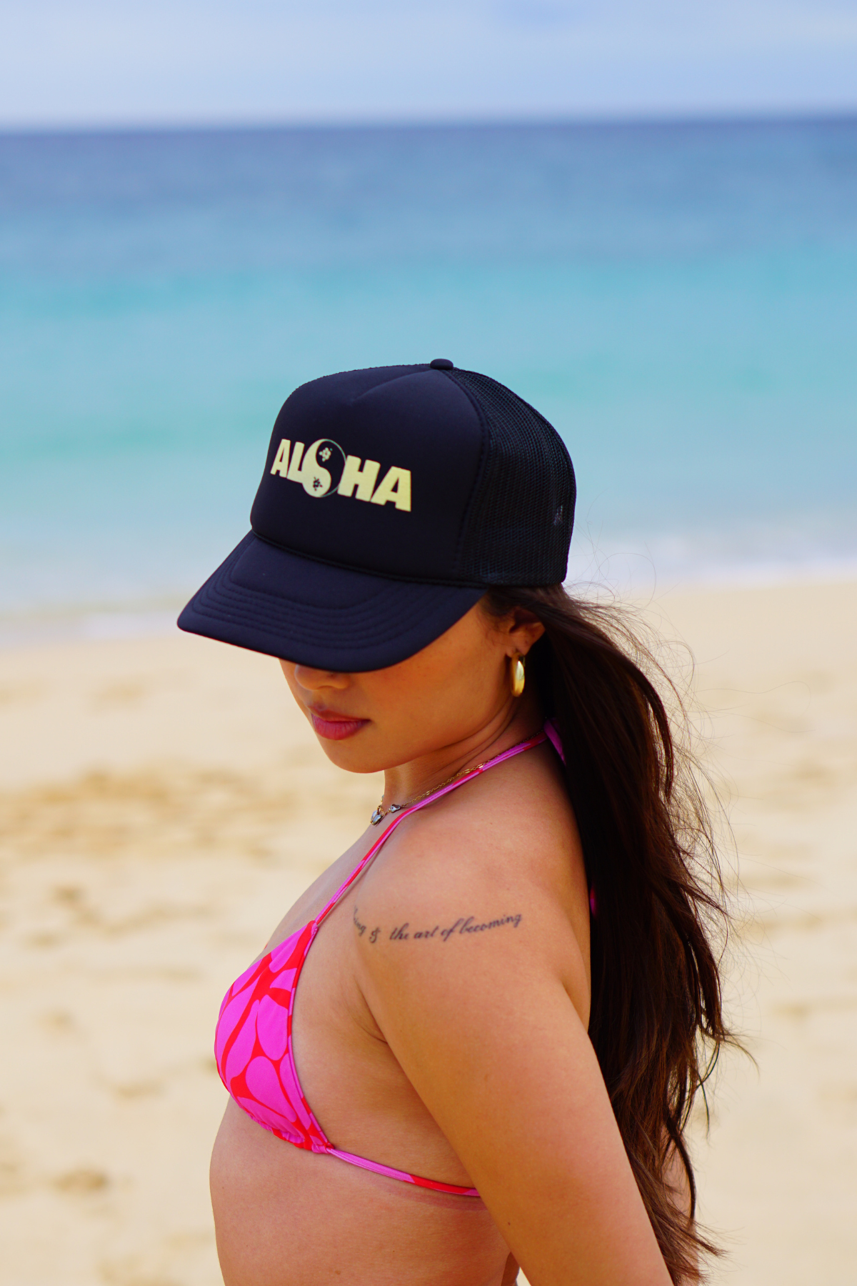 Bikinibird Aloha Yin Yang Summer Mesh Cap