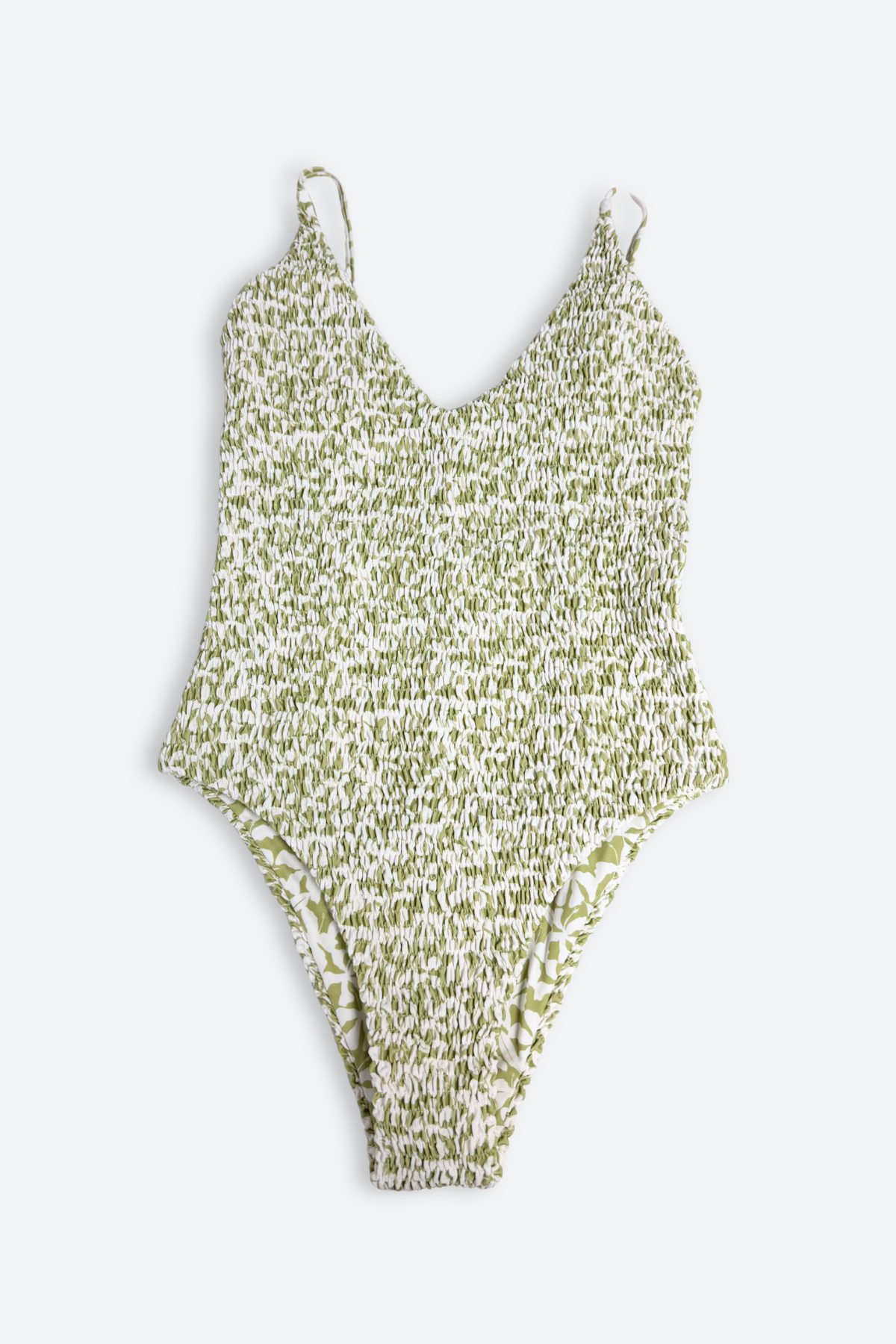 Golden Trip Rio One Piece Smocked in Sage Hibiscus