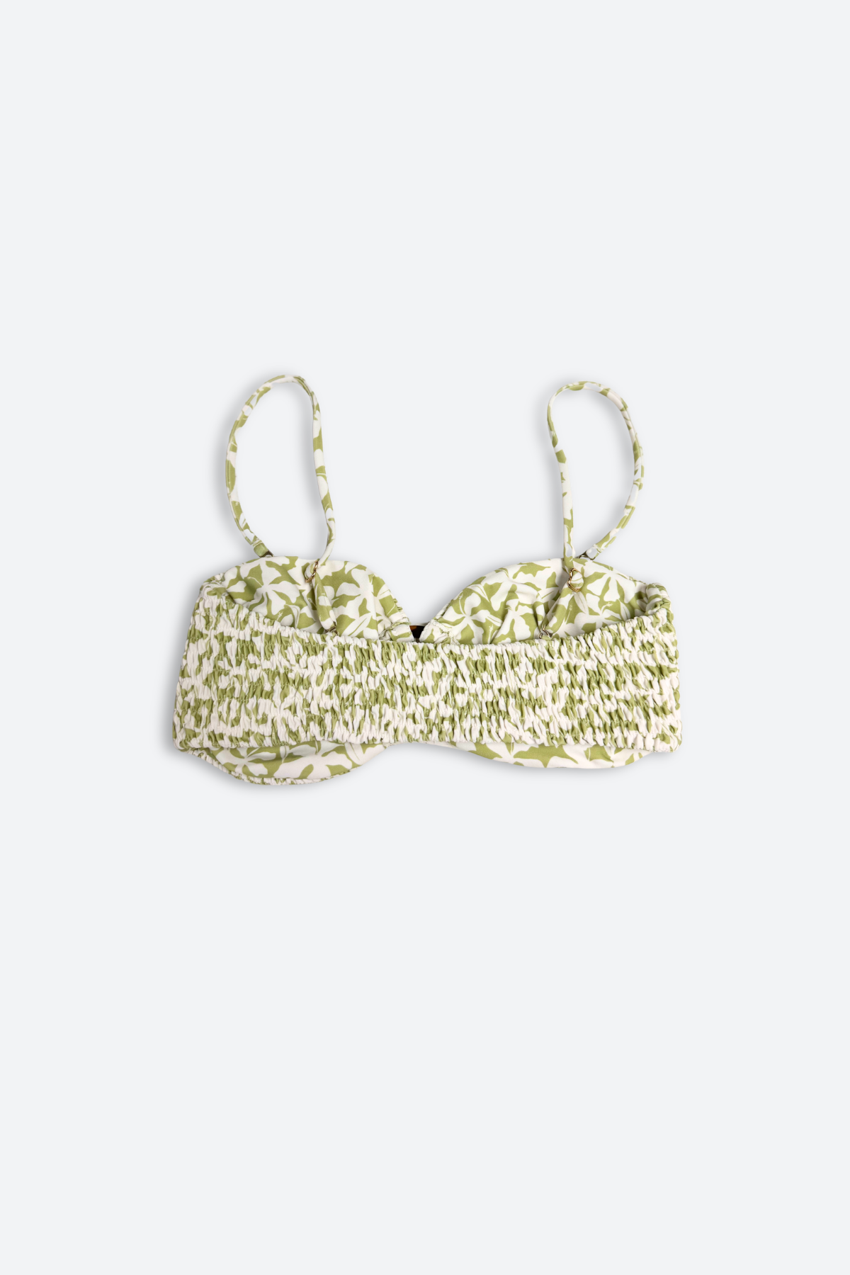 Golden Trip Amalfi Top Smocked in Sage Hibiscus