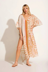 Vitamin A Cerise Caftan in Gold Coast