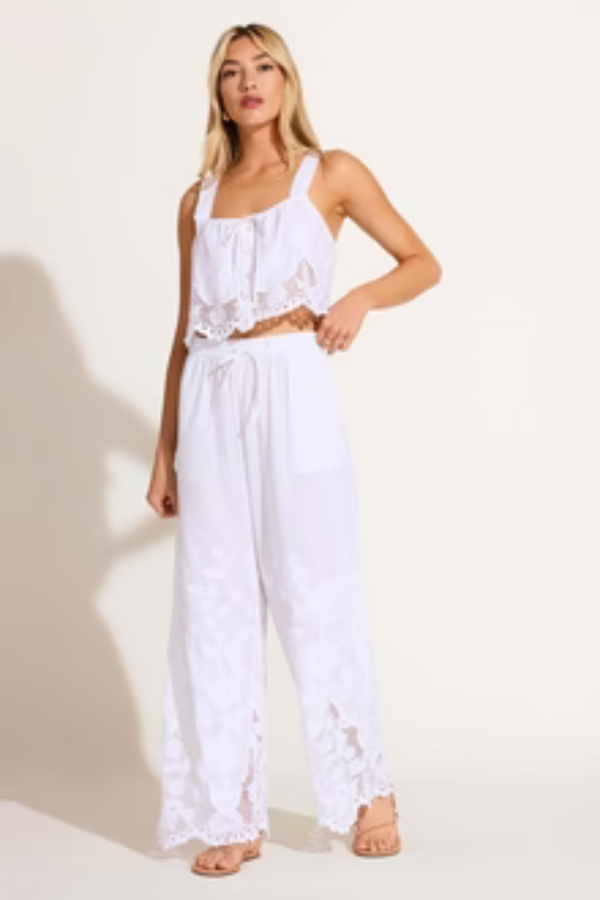 Vitamin A Flora Broderie Pant in White