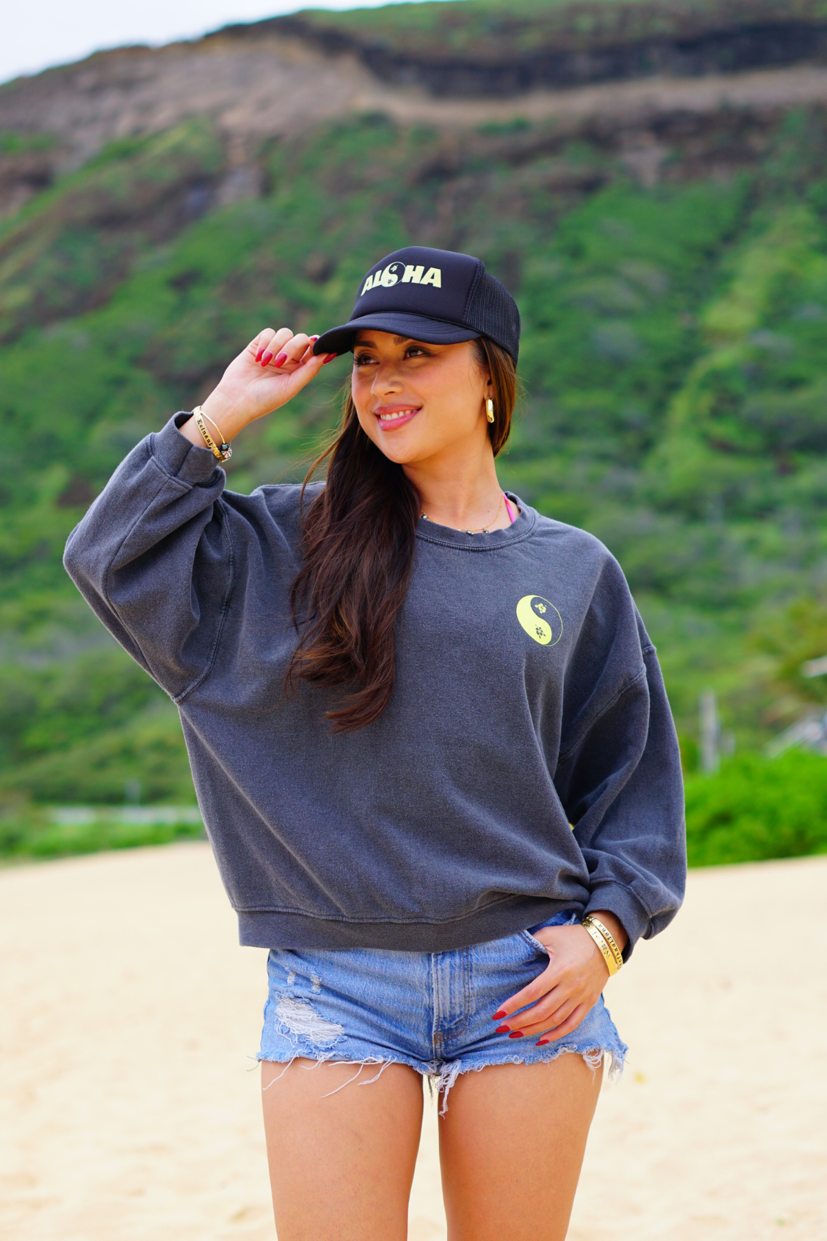 Bikinibird Aloha Yin Yang Summer Mesh Cap