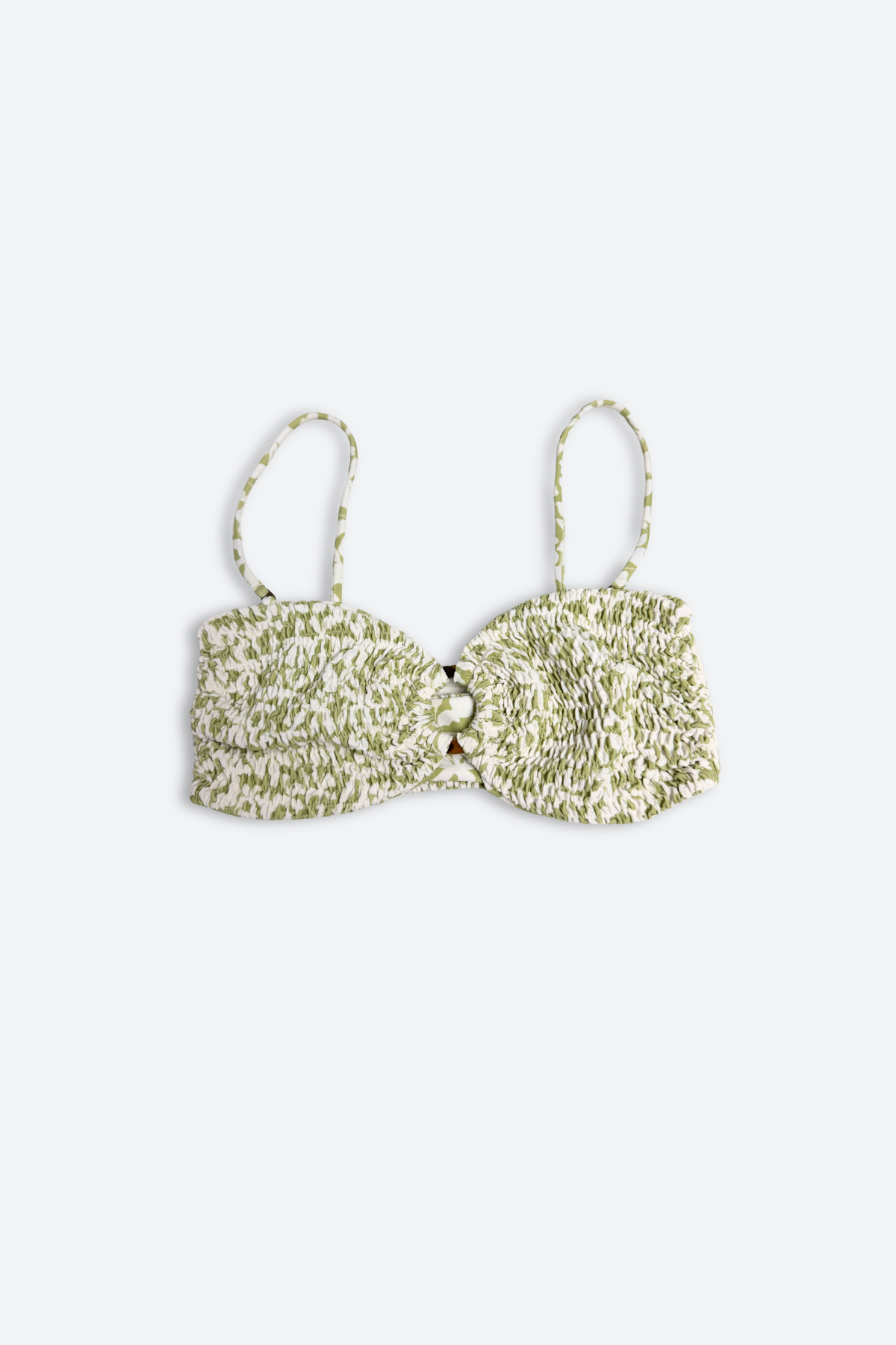 Golden Trip Amalfi Top Smocked in Sage Hibiscus