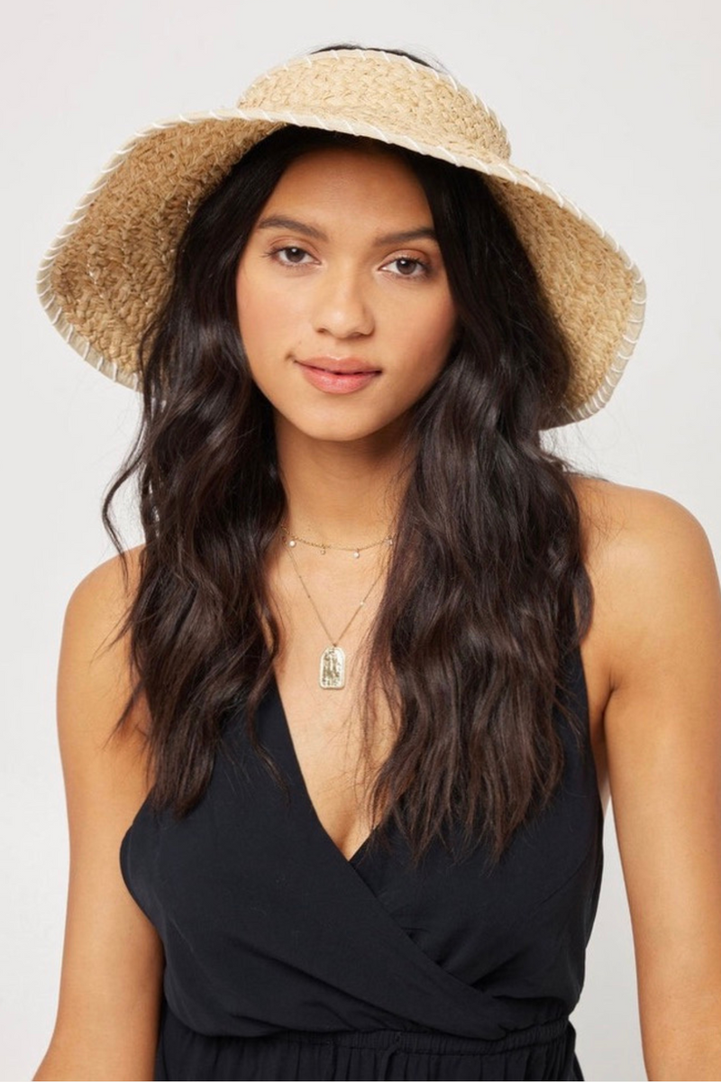 L*Space Del Mar Roll up Hat in Natural