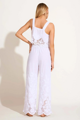 Vitamin A Flora Broderie Pant in White