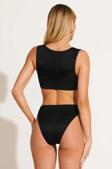 Vitamin A Cassia Crop Top in Black