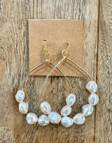 Kino Kustoms Faux White Pearl Hoops