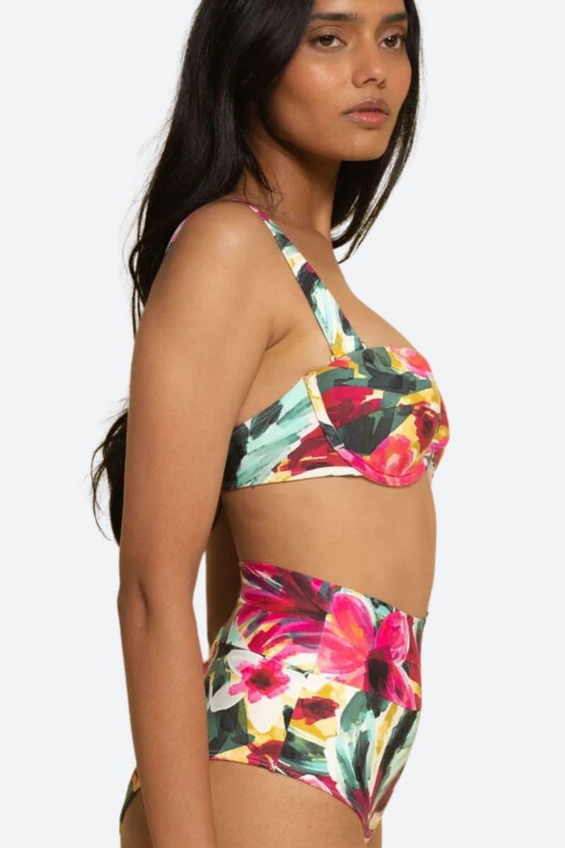 Montce Bustier Ruffle Bikini Top in Isla Floral