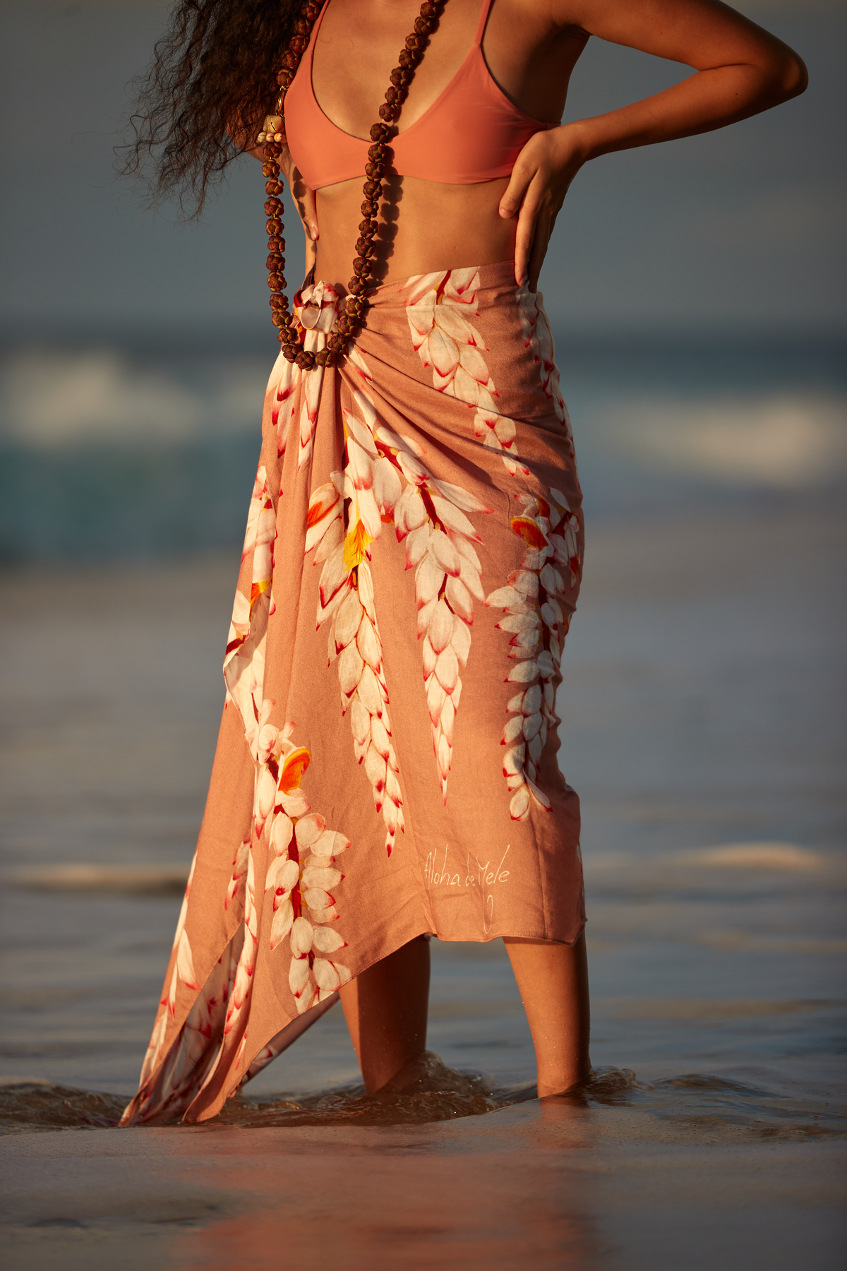 Aloha De Mele Pareo in Shell Ginger