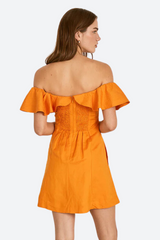 Mon Renn Form Mini Dress in Mango