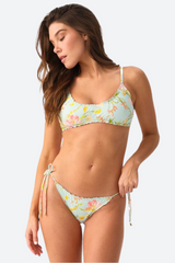 PQ Swim Embroidered Lettuce Edge Tie Side Bottom FULL in Petal Pink