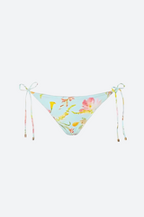 PQ Swim Embroidered Lettuce Edge Tie Side Bottom FULL in Petal Pink