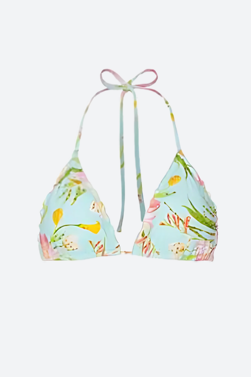 PQ Swim Embroidered Lettuce Edge Tri Top in Petal Pink