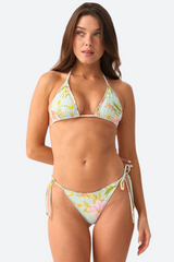 PQ Swim Embroidered Lettuce Edge Tri Top in Petal Pink