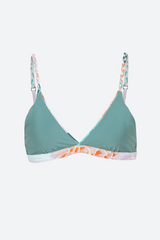 Maaji Japanese Eden Rasha Bikini Top in Green