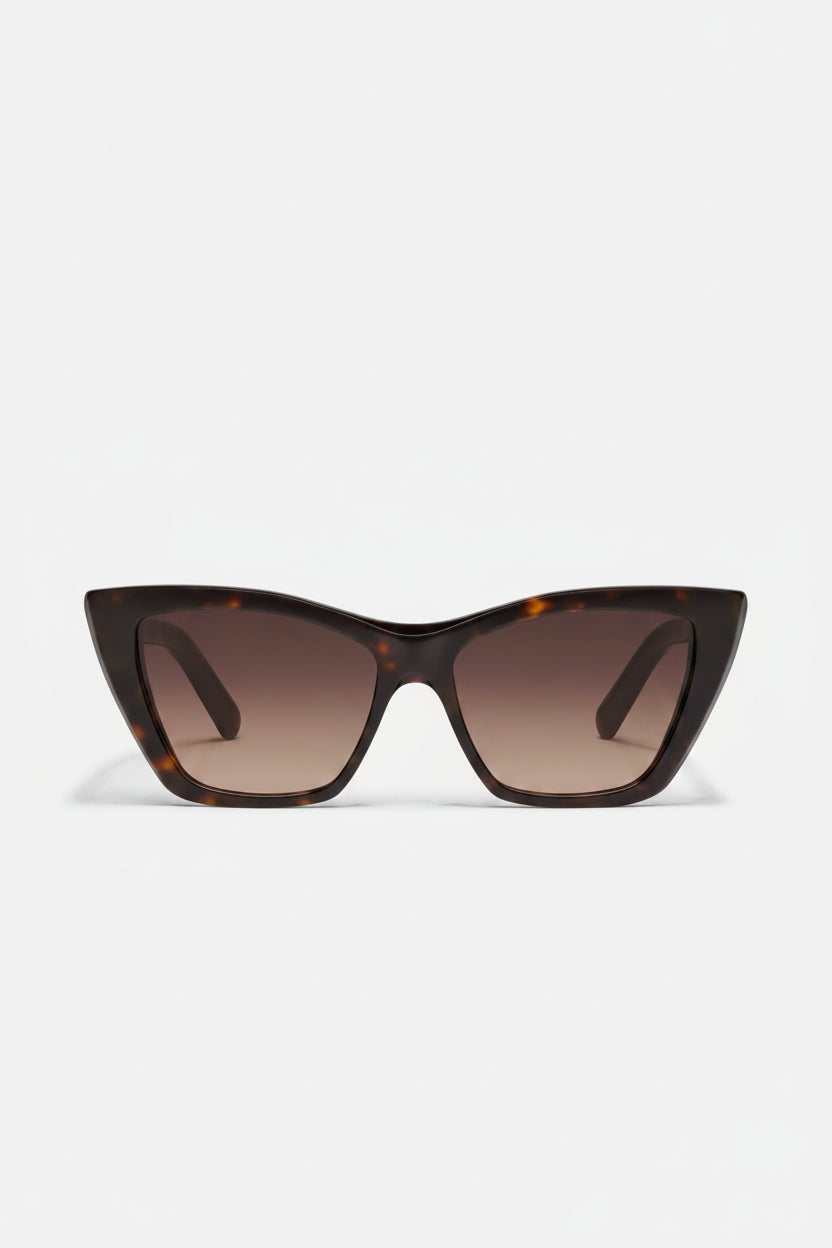 Quay Eyeware Set In Stone Sunglasses in Dark Tort/Dark Fawn, front view | Bikinibird