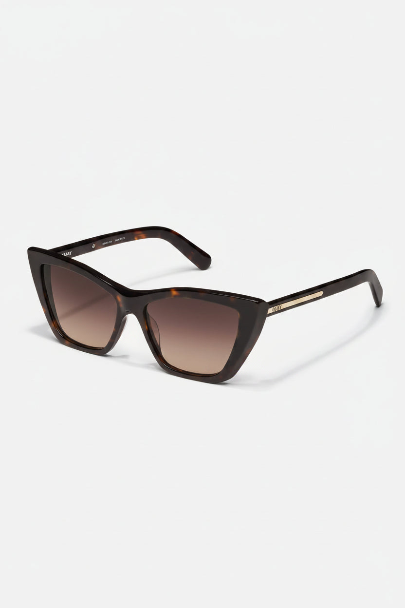 Quay Eyeware Set In Stone Sunglasses in Dark Tort/Dark Fawn, side view | Bikinibird