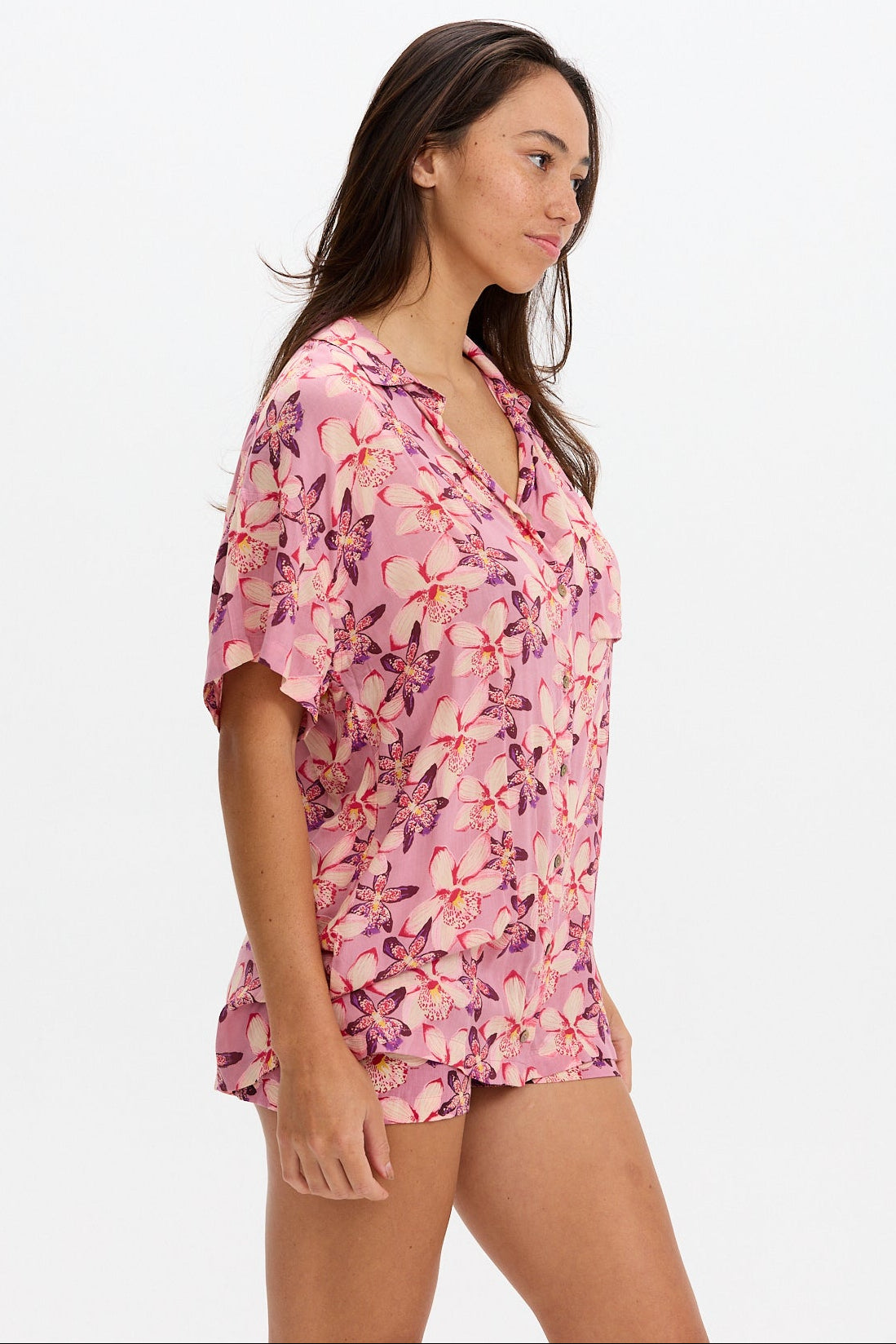 Benoa Swim Aloha Shirt Dress in Bloom