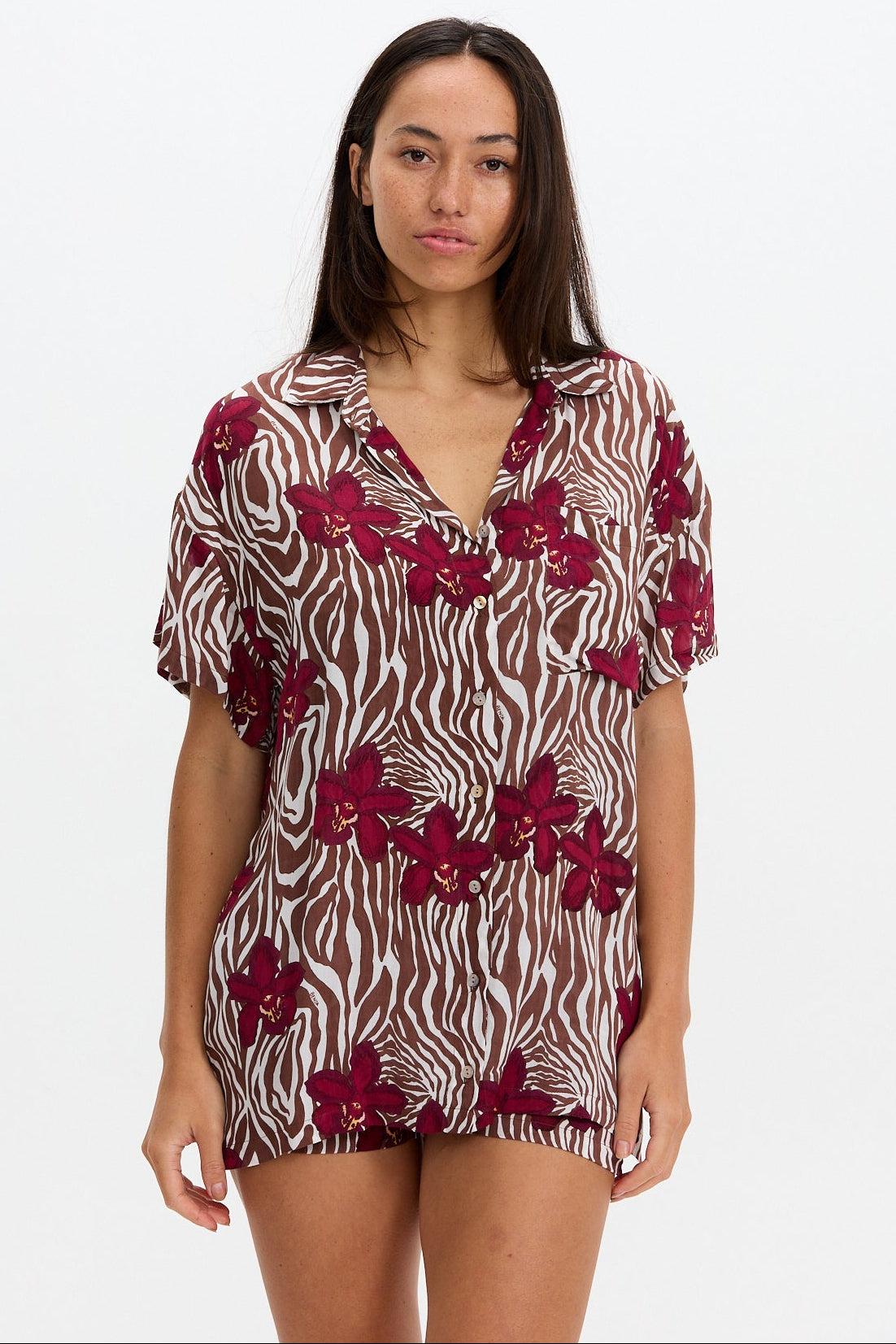 Benoa Swim Aloha Shirt Dress in Diva