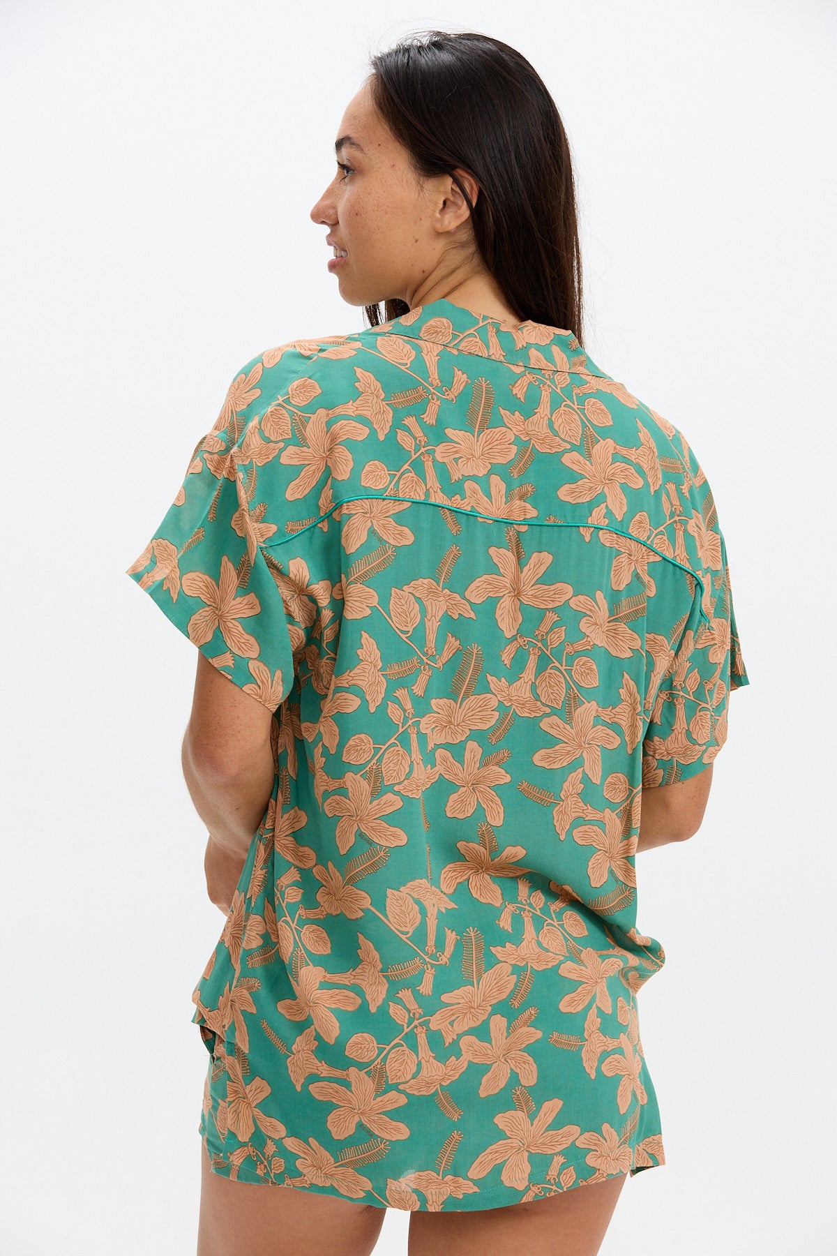 Benoa Swim Aloha Shirt Dress in Tropics