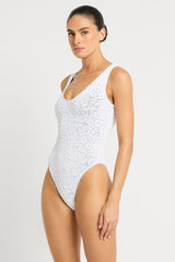 Bound by Bond-Eye Mara One Piece in Optic White Leopard