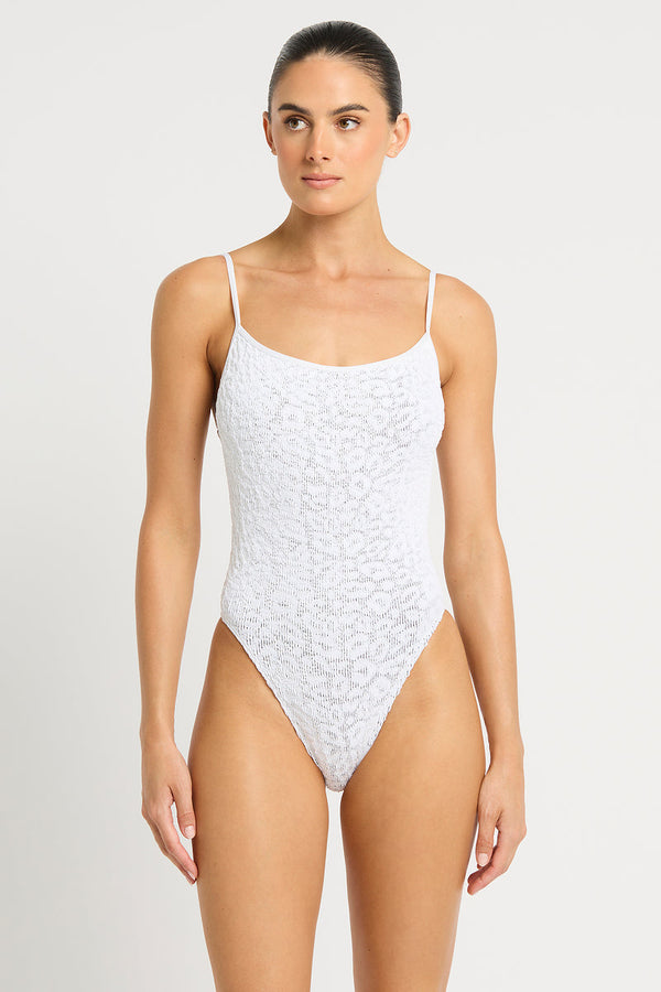 Bound by Bond-Eye Low Palace One Piece in Optic White Leopard