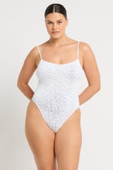 Bound by Bond-Eye Low Palace One Piece in Optic White Leopard