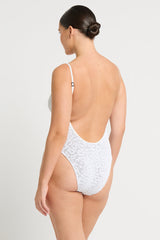 Bound by Bond-Eye Low Palace One Piece in Optic White Leopard