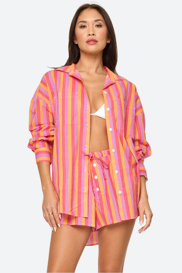 L*Space Santa Cruz Tunic in Bondi Babe Stripe