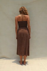 Stone Fox Flora Tube Top in Coco Dot