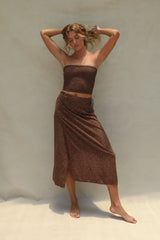 Stone Fox Flora Tube Top in Coco Dot