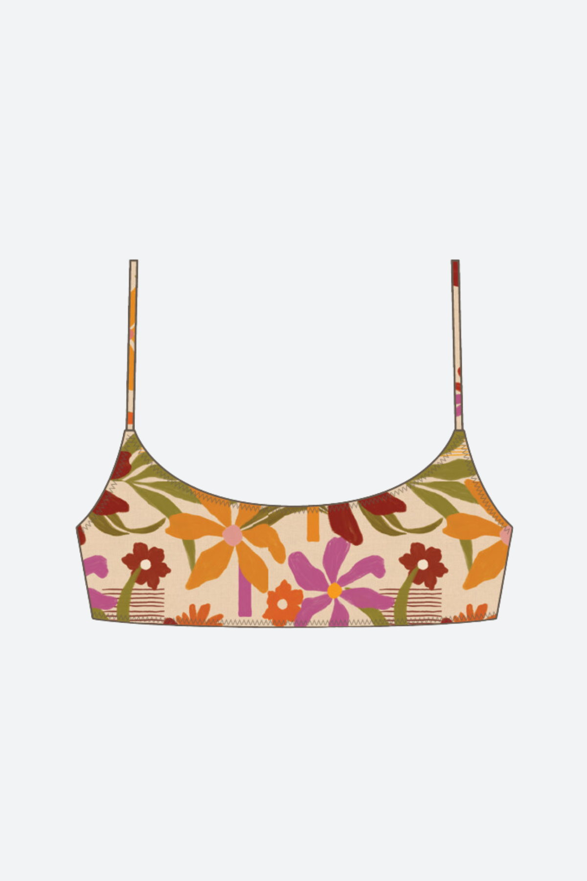 Stone Fox Sonny Scoop Skinny Top in Ikebana