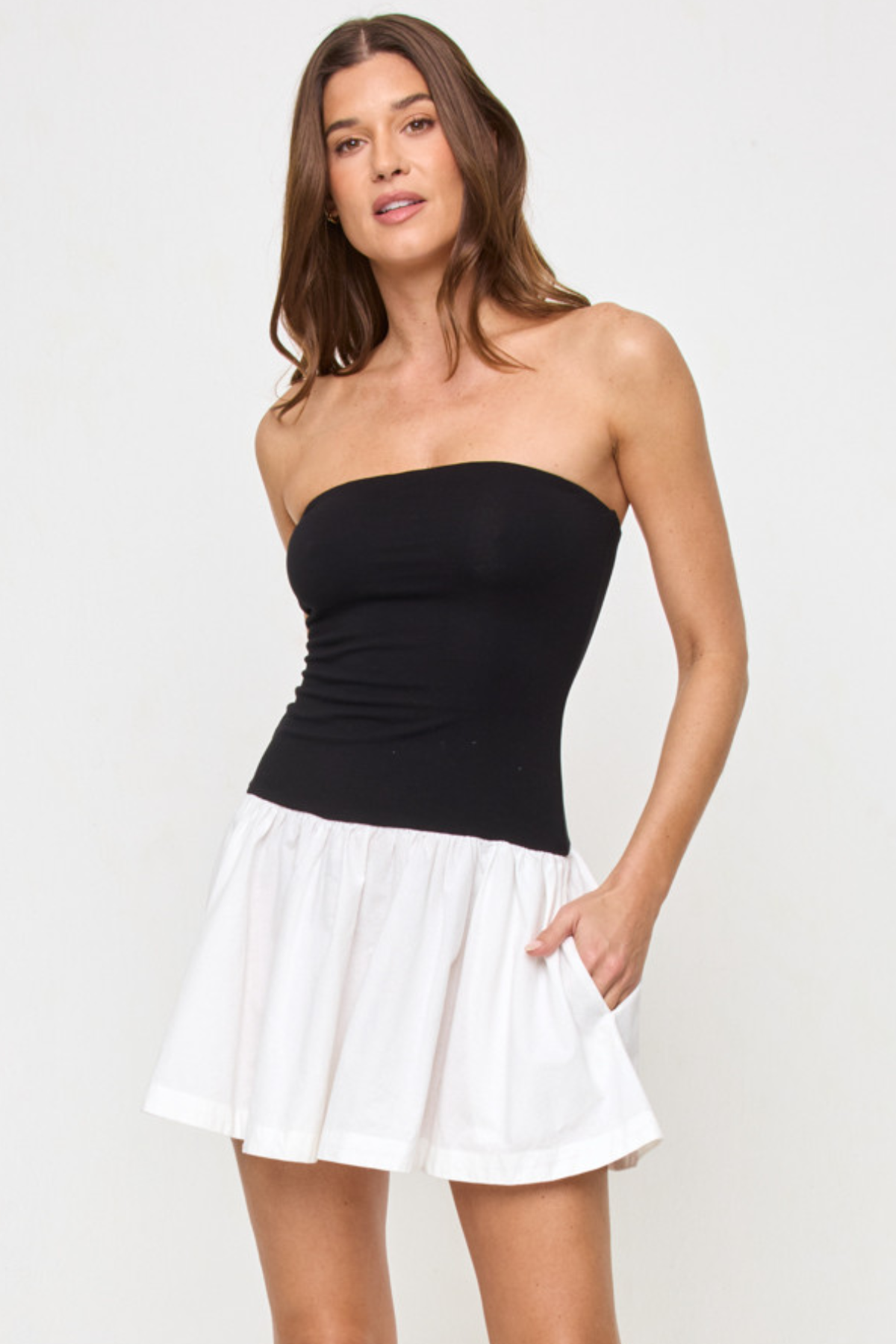 L*Space Sienna Mini Dress in Black/Cream