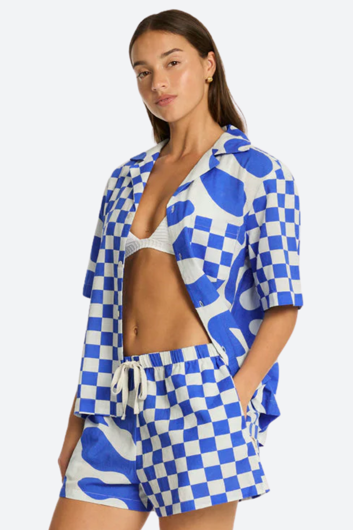 Sea Level Seascape Bowling Shirt in Blue