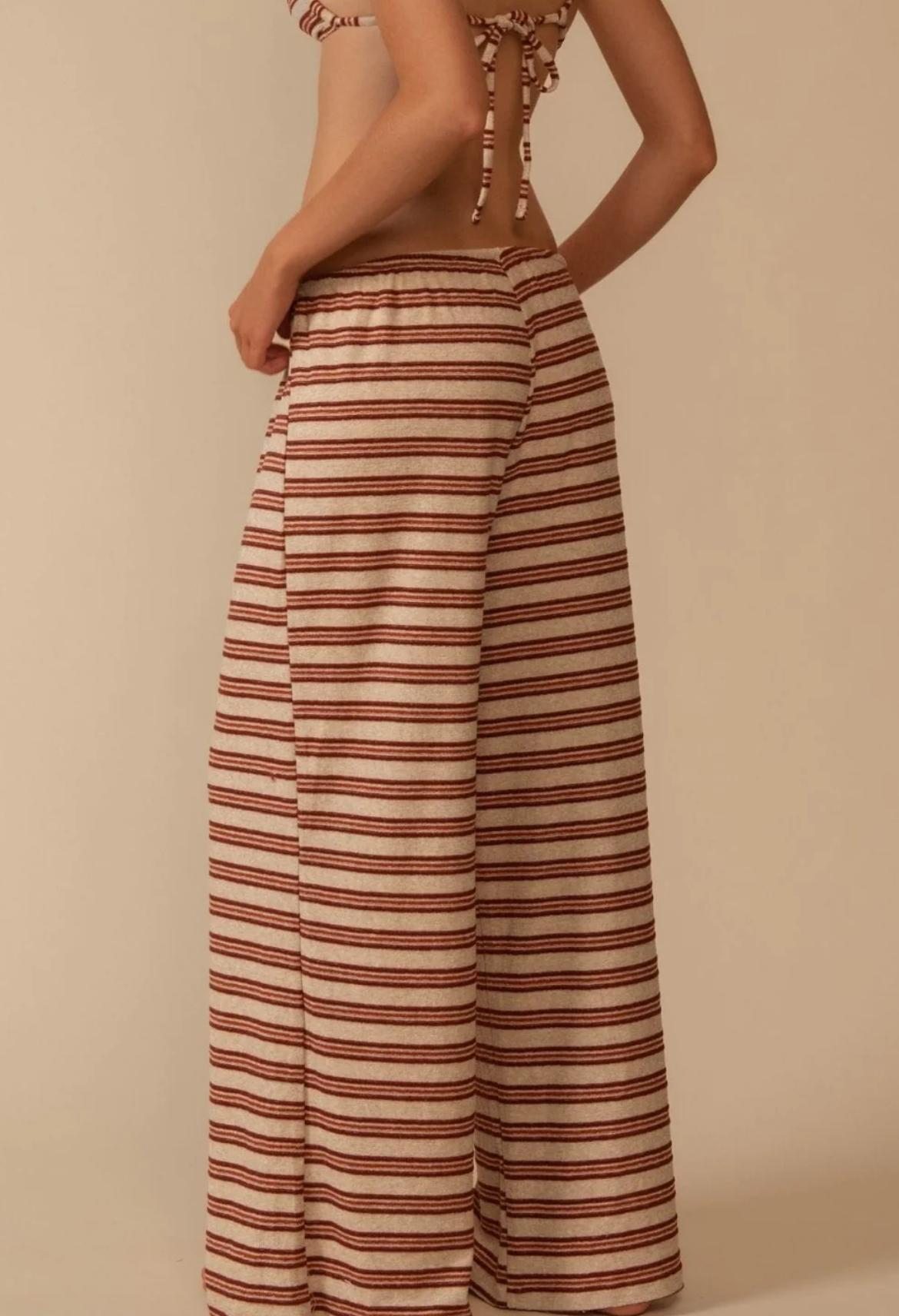 Montce Joan Stripe Drawstring Wide-Leg Pant