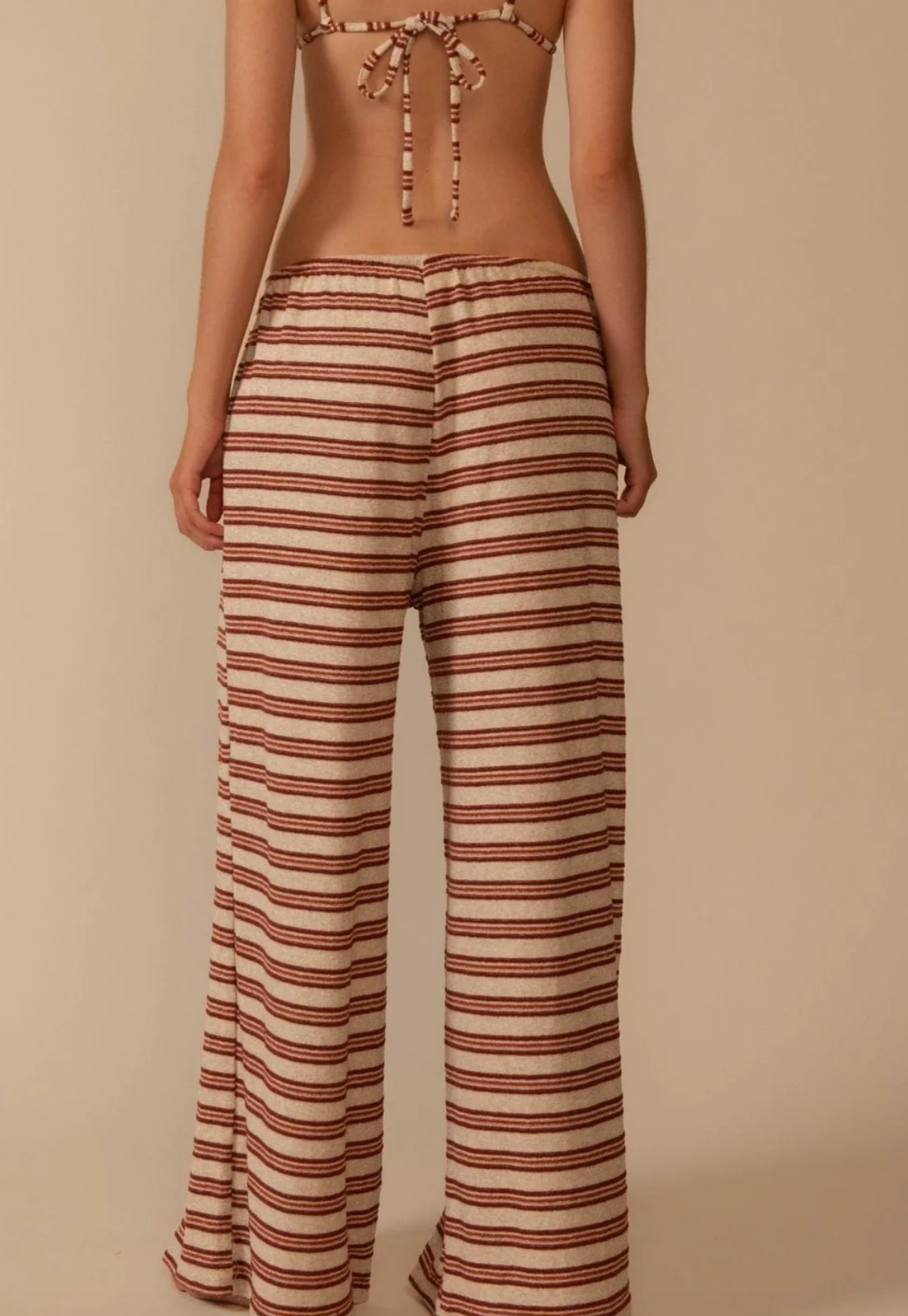 Montce Joan Stripe Drawstring Wide-Leg Pant