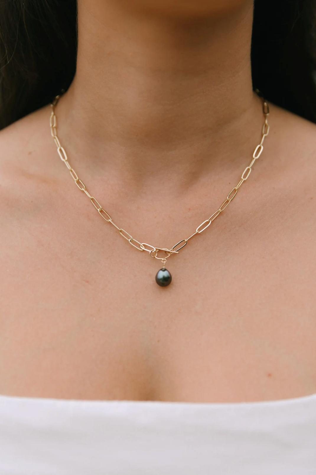 Shop Tats Front Toggle Pearl Chain