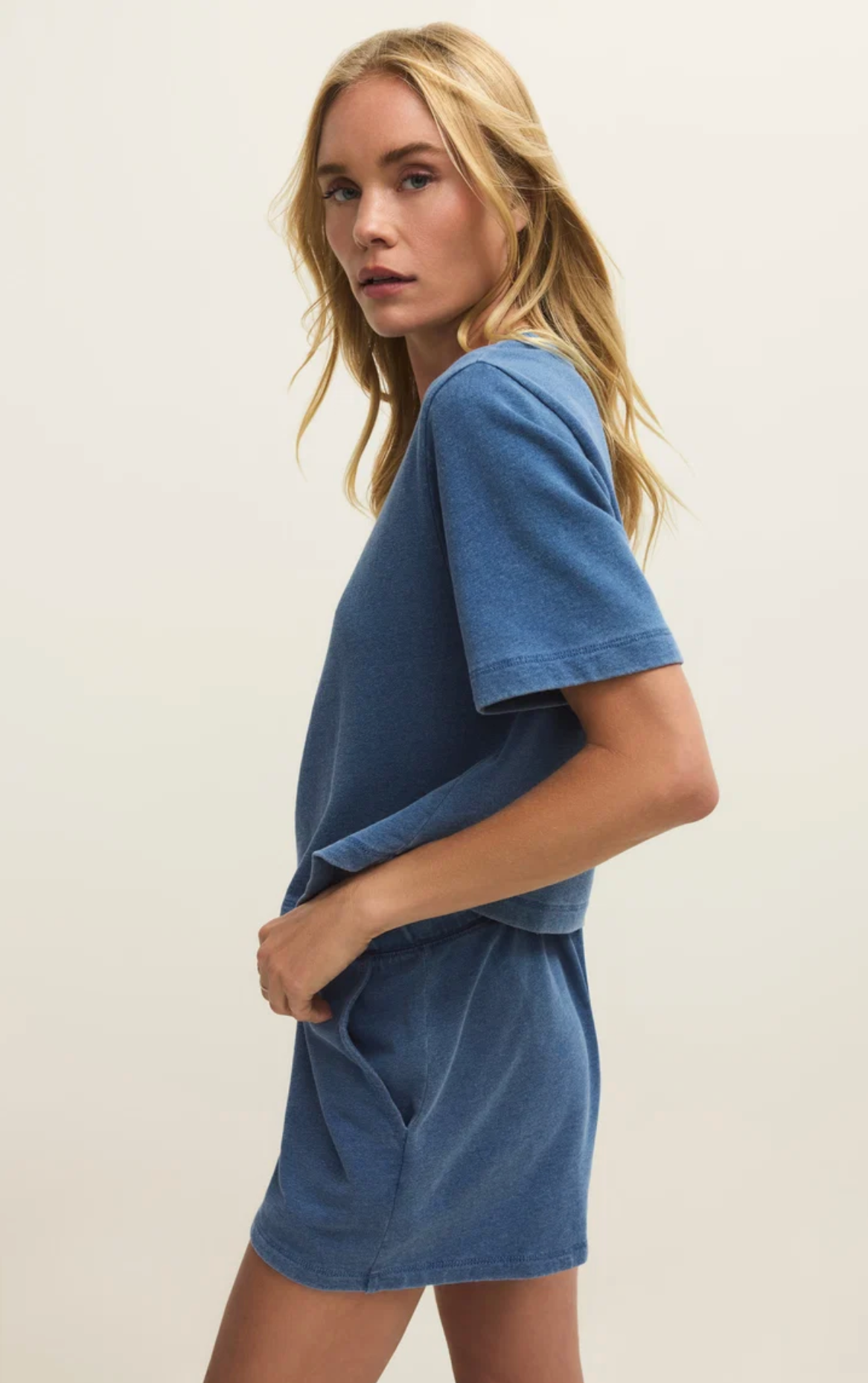 Z Supply Curran Knit Denim Sweatshirt