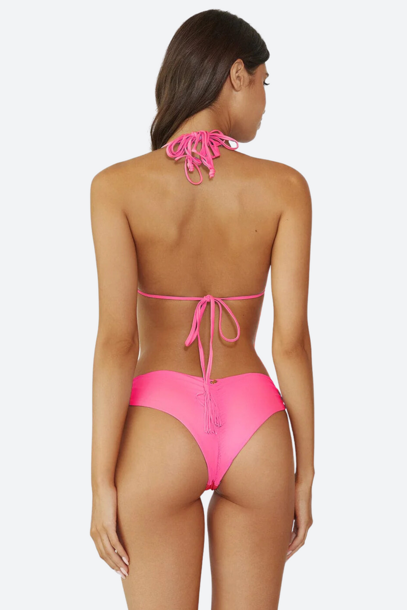 PQ Swim Basic Ruched Teeny Bottoms in Vivid Pink