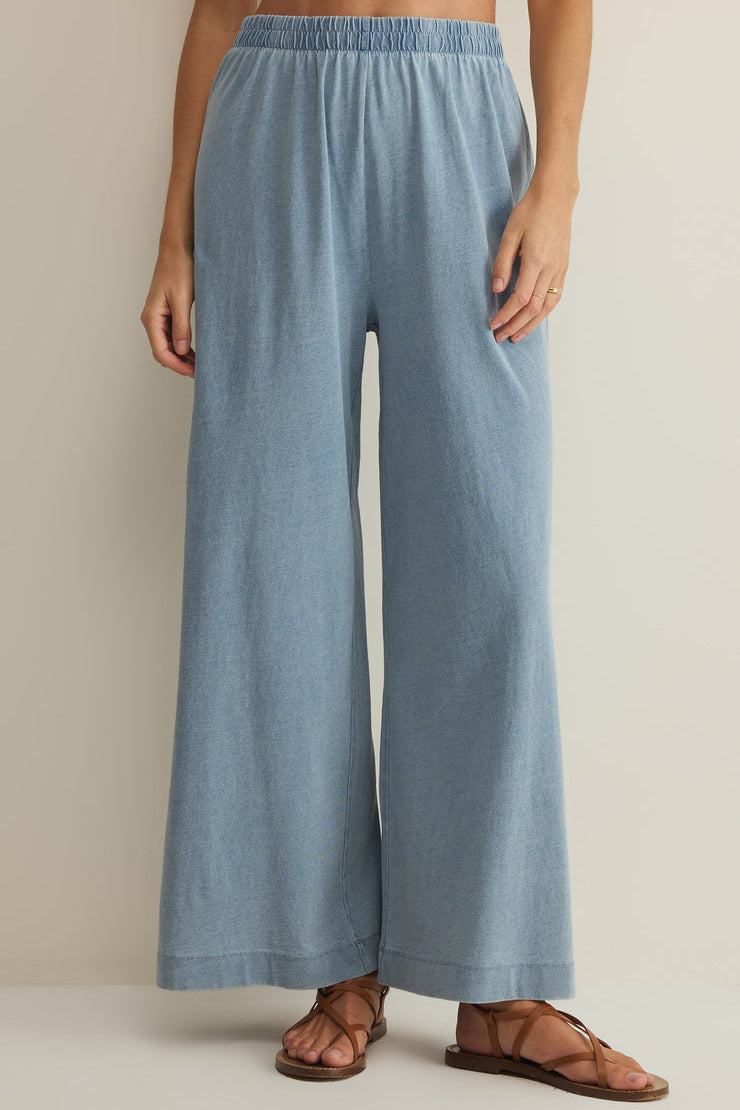 Z Supply Scout Jersey Denim Pant in Ocean Air Indigo