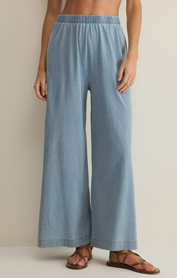 Z Supply Scout Jersey Denim Pant in Ocean Air Indigo