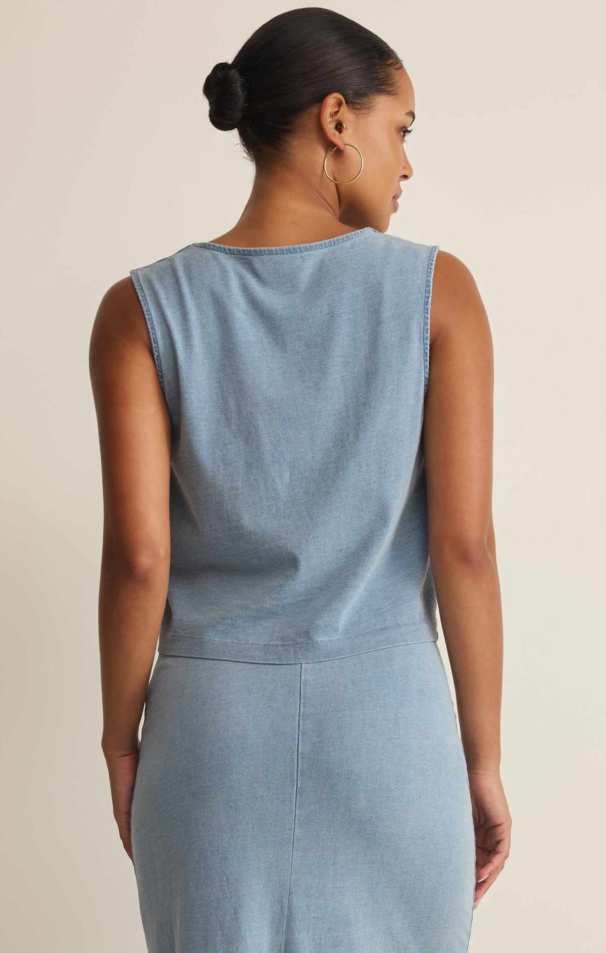 Z Supply Noelle Jersey Denim Top