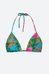 PQ Swim Embroidered Tri Top in Zinnia