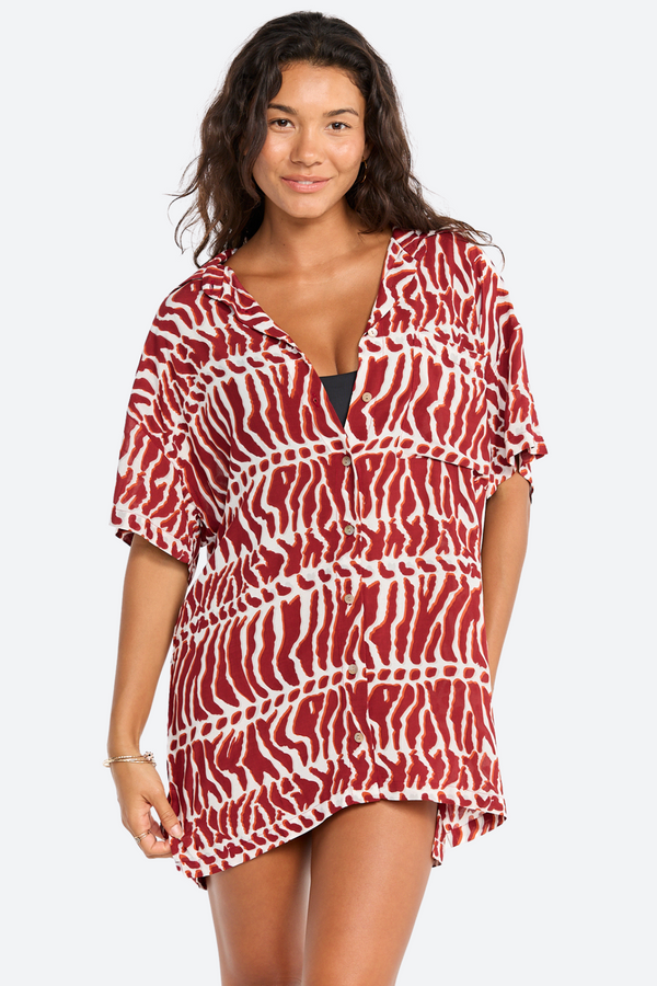 Benoa Swim Aloha Shirt Dress in Miter