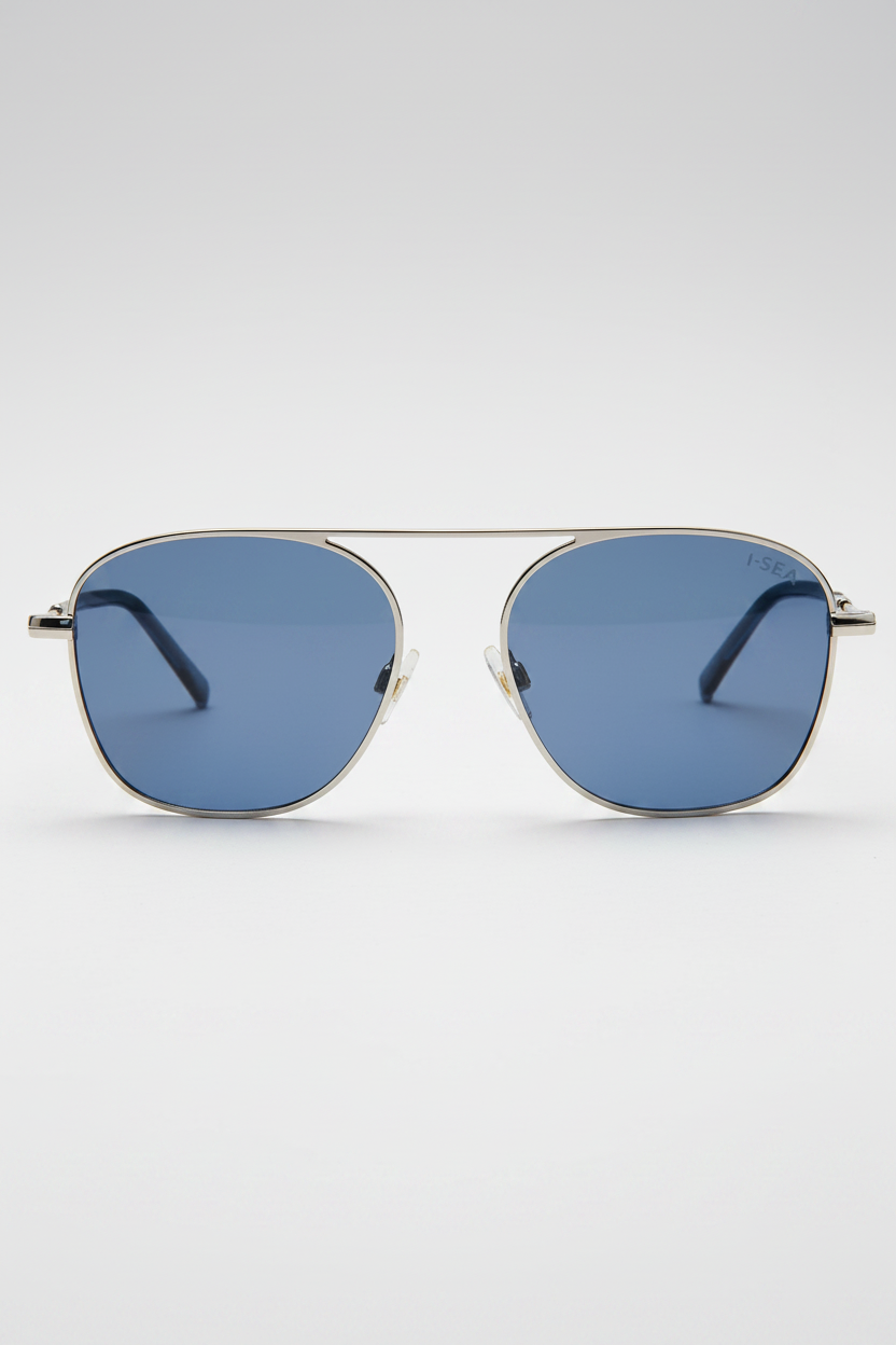 I-SEA Beckett in Silver / Navy Polarized Lens