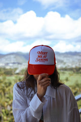 Bikinibird Meet Me at Sandys Trucker Hat in Red/White